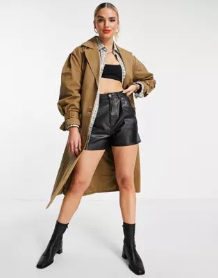 Y.A.S oversized trench coat in brown | ASOS (Global)