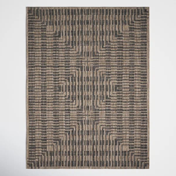 Tiza Brown/Black Indoor/Outdoor Rug | Wayfair North America