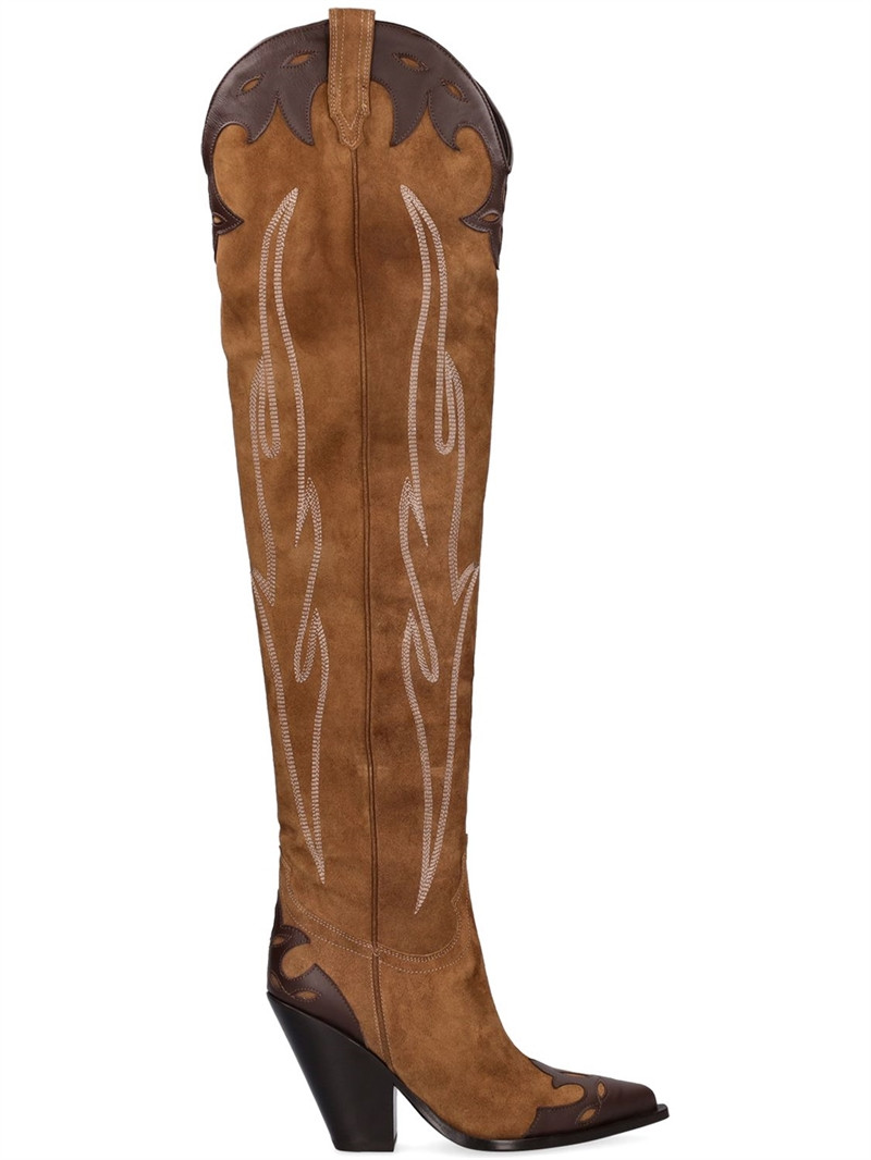 90mm Melrose suede tall boots | Luisaviaroma