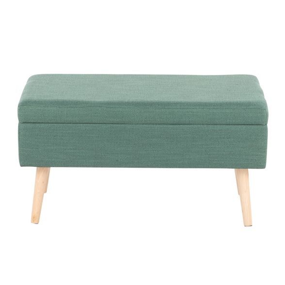 31" Stor Bench Polyester/Wood Natural/Green - LumiSource | Target