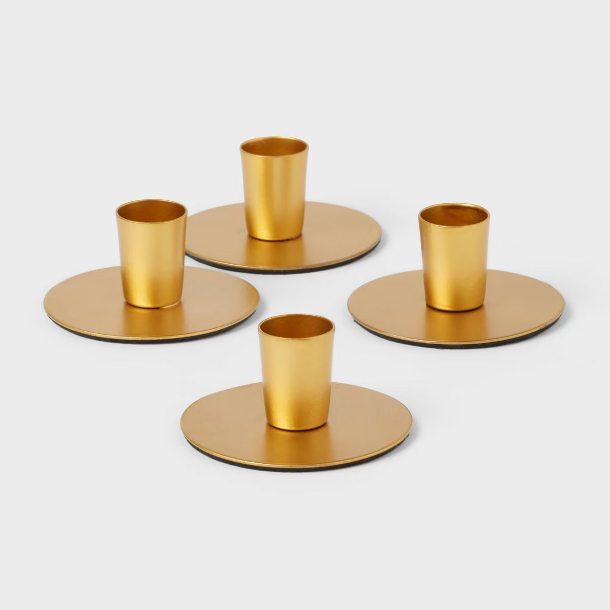 4pk Small Gold Powder Coated Taper Candle Holders - Room Essentials™: Iron Construction, Modern... | Target
