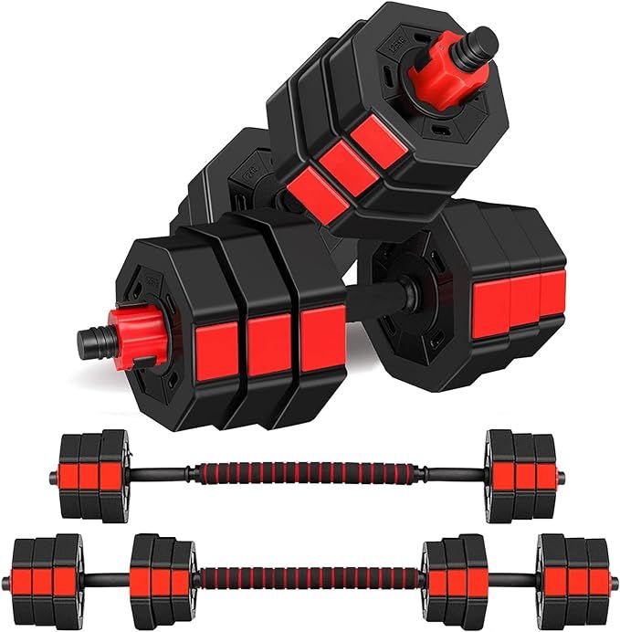 wolfyok Dumbbells Set, Adjustable Weights 3-in-1 Set Barbell 44Lb/66Lb, Home Gym Equipment for Me... | Amazon (US)