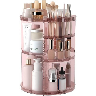 Maison Rotating Makeup Organizer, DIY 8 Adjustable Layers Spinning Skincare Organizer Pink | Target