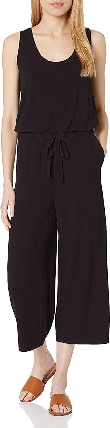 Amazon Brand - Daily Ritual Women's Rayon Spandex Fine Rib Wide-Leg Jumpsuit | Amazon (US)