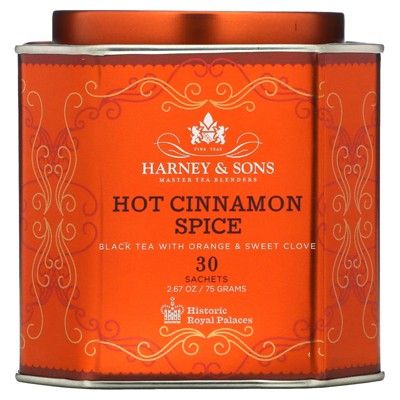 Harney & Sons Hot Cinnamon Spice, Black Tea with Orange & Sweet Clove, 30 Sachets, 2.67 oz (75 g) | Target