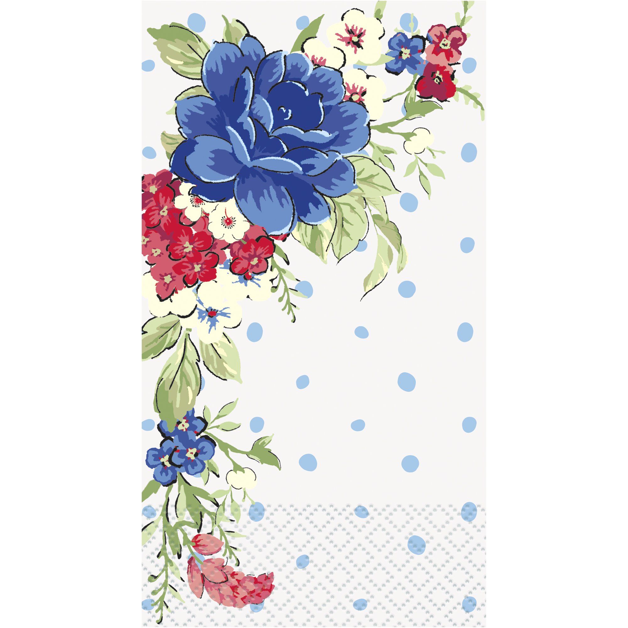 Pioneer Woman Red White and Blue Floral Patriotic Paper Guest Napkins, 7.75in x 4.5in, 24ct | Walmart (US)