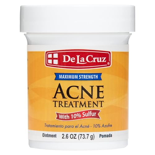 De La Cruz 10% Sulfur Ointment - Cystic Acne Treatment for Face and Body - Daily 10 Min Spot Treatment Mask - Safe and Effective Game Changing Hormonal Acne Treatment That Clears Up Pimples - 2.6 oz | Amazon (US)