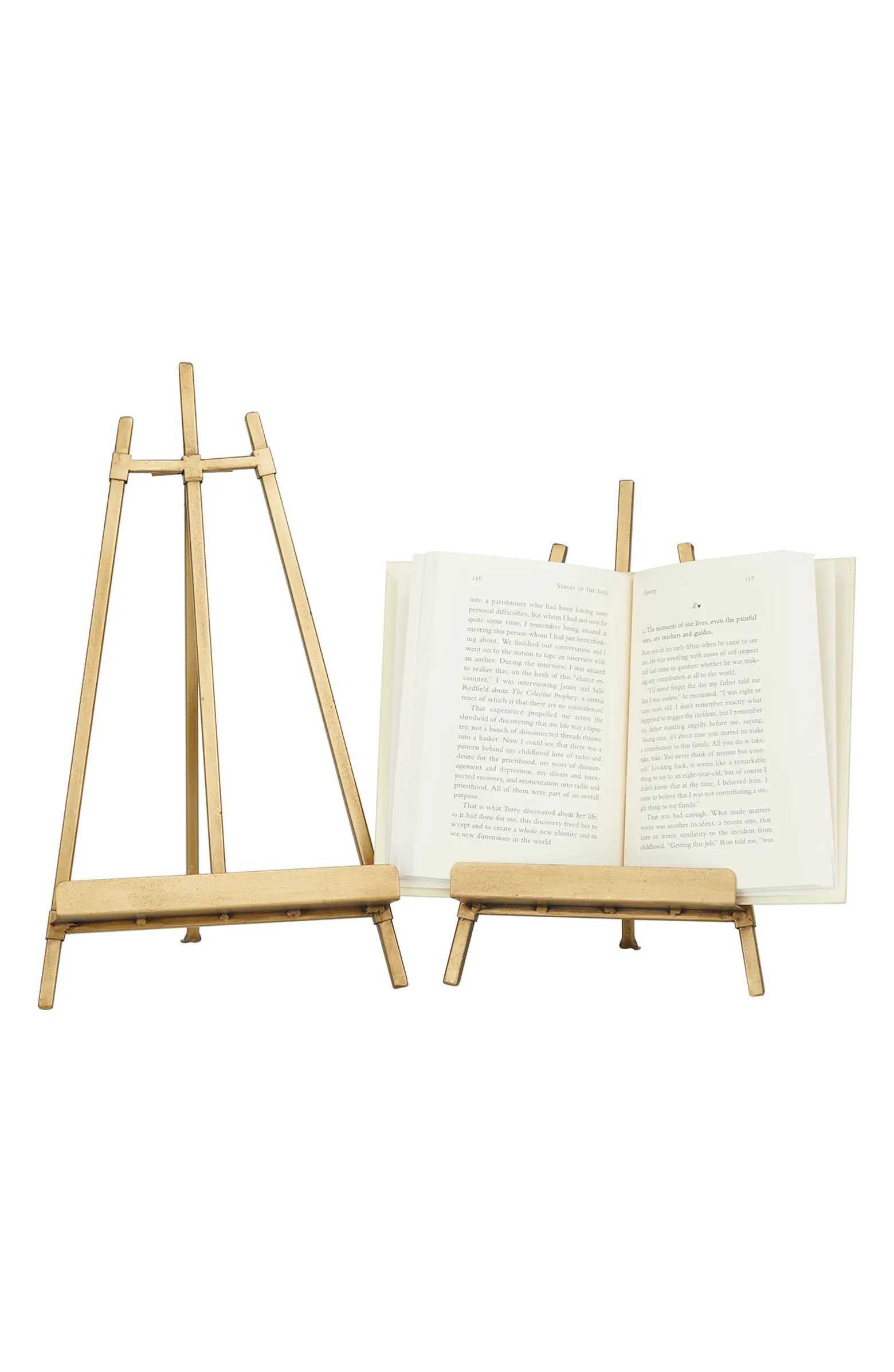 Goldtone Metal Traditional Easel with Foldable Stand - Set of 2 | Nordstrom Rack