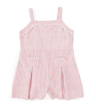 Edgehill Collection x The Broke Brooke Little Girl 2T-6X Emerson Woven Stripe Romper | Dillard's | Dillard's