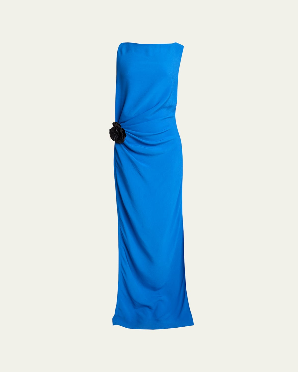 Indria Draped Double-Crepe Flower Dress | Bergdorf Goodman