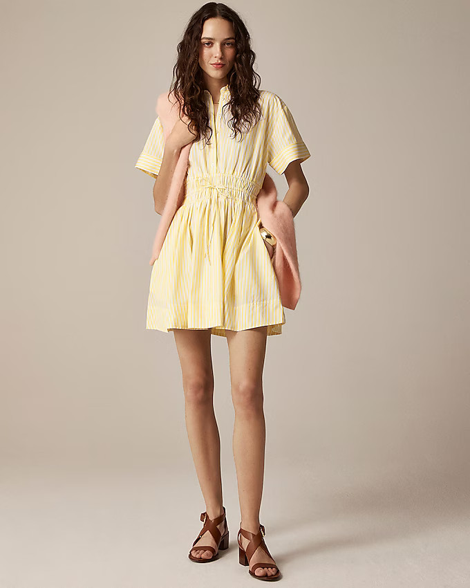 Elena mini shirtdress in striped cotton poplin | J. Crew US