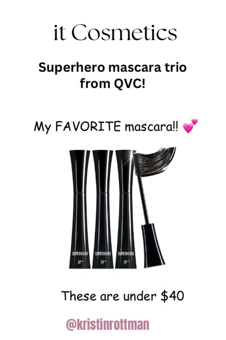 It cosmetics Superhero mascara trio from QVC! Hands down the best!!! Under $40! 

#LTKFind #LTKunder50 #LTKbeauty