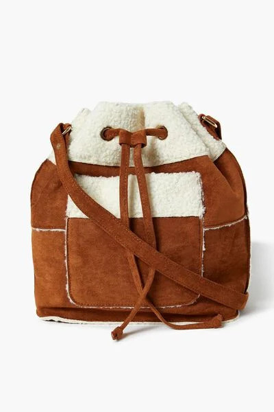Faux Shearling-Trim Bucket Bag | Forever 21 (US)