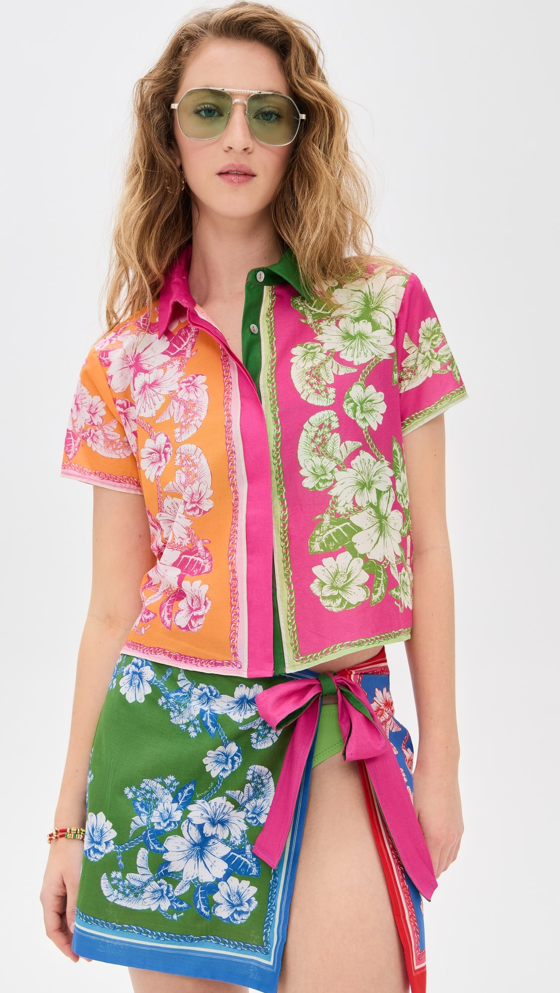FARM Rio Floral Elegance Mixed Scarves Shirt | Shopbop | Shopbop