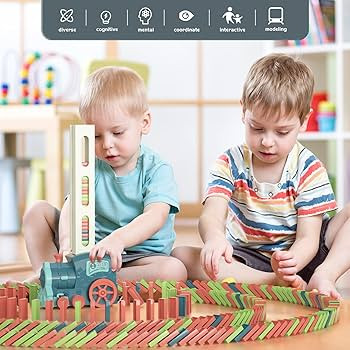 Kids Games Domino Train Toys: 180PCS Automatic Dominoes Stacking Creative Game 3+ Year Old - Stem... | Amazon (US)