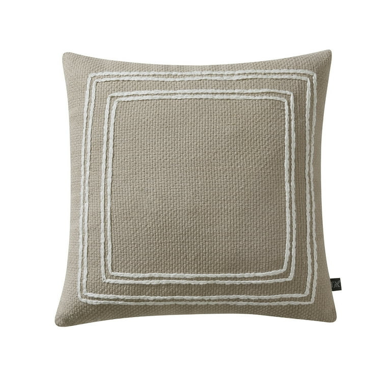 My Texas House 18" x 18" Kelina Taupe Woven Cotton Decorative Pillow | Walmart (US)