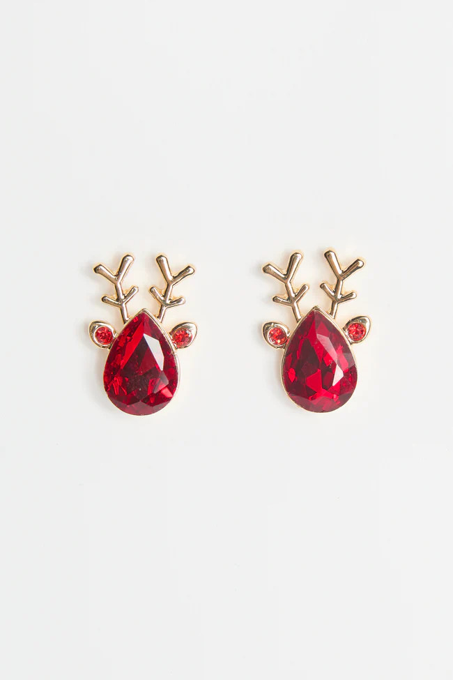 Red Reindeer Earrings SALE | Pink Lily