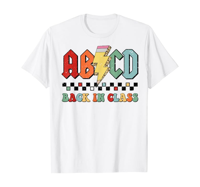 Back In Class ABCD Pencil Leopard Back To School Teachers T-Shirt | Amazon (US)