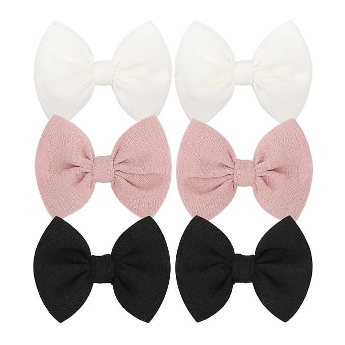 Baby Girls Hair 3'' Bows Clips Set Handmade Bow Hair Clips Hair Accessories Alligator Clip for Ba... | Amazon (US)