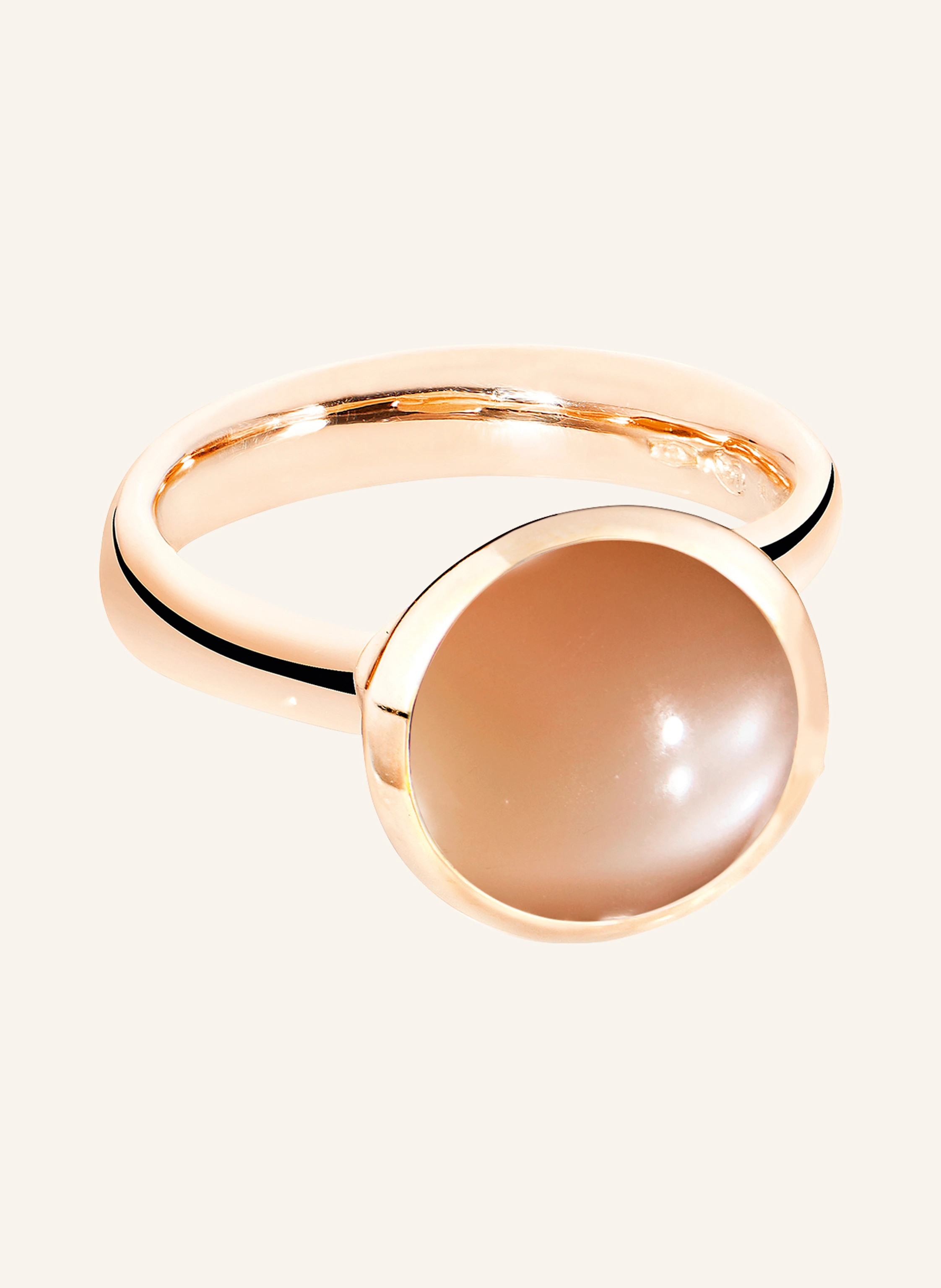 TAMARA COMOLLI Ring RING BOUTON LARGE MOONSTONE BROWN aus 18K Roségold mit Brauner Mondstein in ... | Breuninger (DACH)