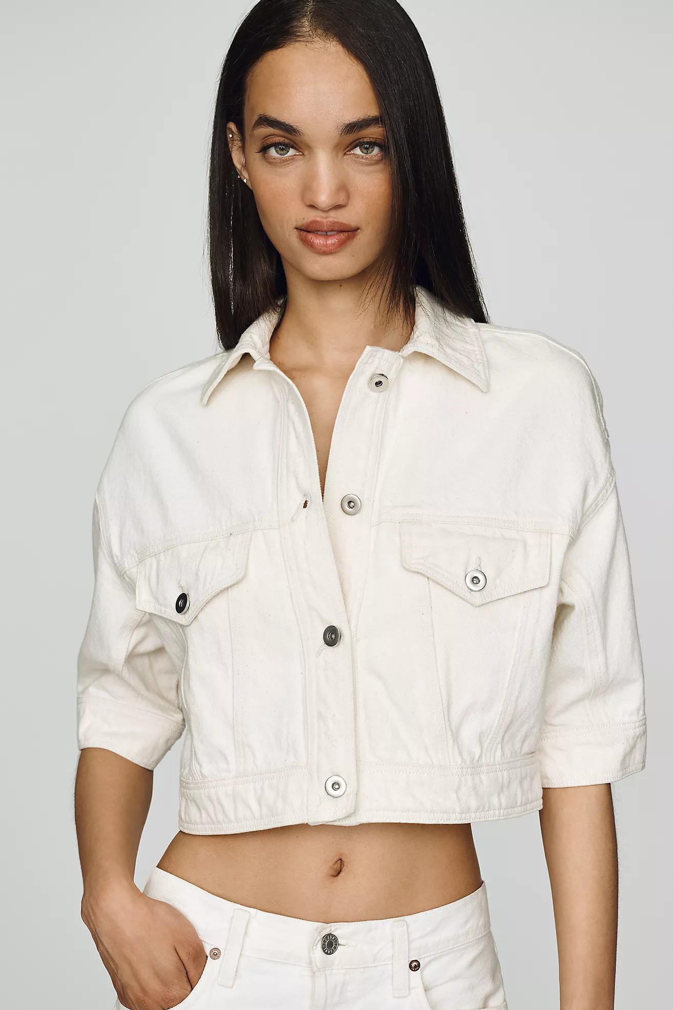 Pilcro Cotton Crop Trucker Jacket | Anthropologie (US)