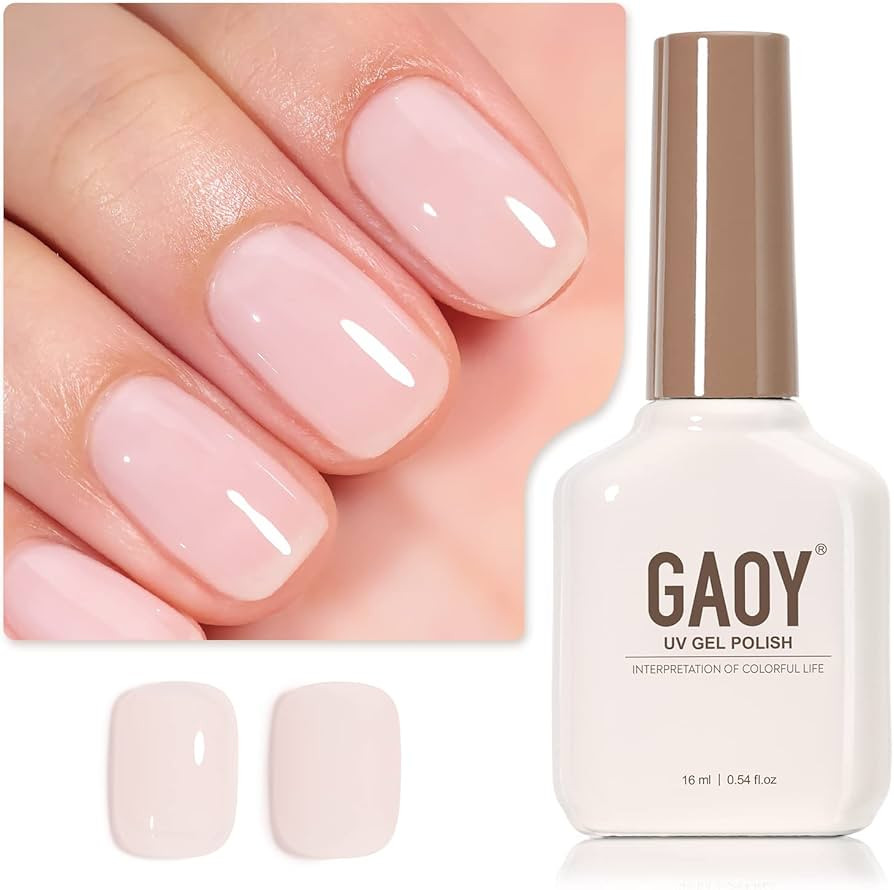 GAOY Sheer Light Pink Gel Nail Polish, 16ml Jelly Milky White Peach Translucent Color 1352 UV Lig... | Amazon (US)