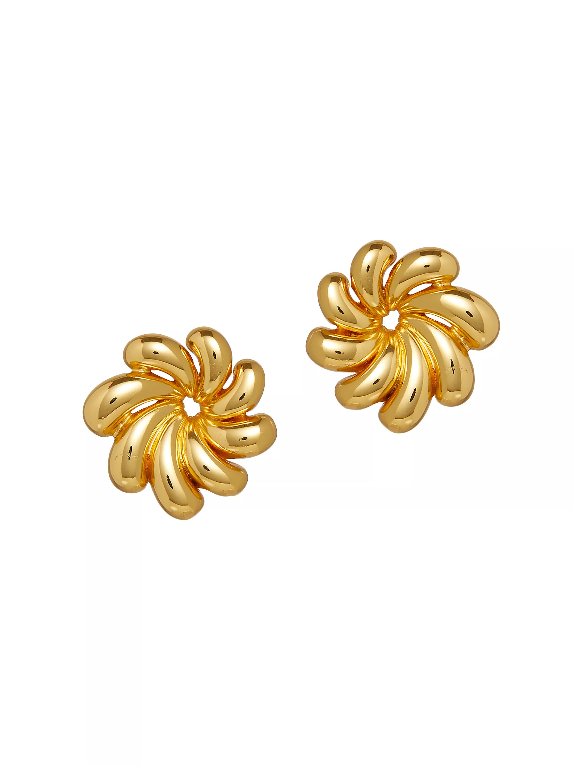 Pinwheel 14K Gold-Plated Button Earrings | Saks Fifth Avenue