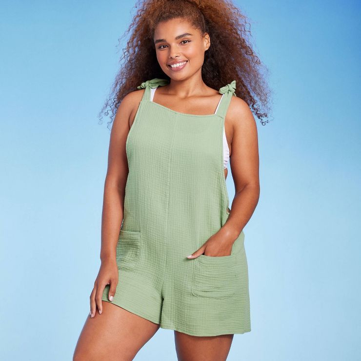 Women's Shoulder Tie Cover Up Romper - Wild Fable™ | Target