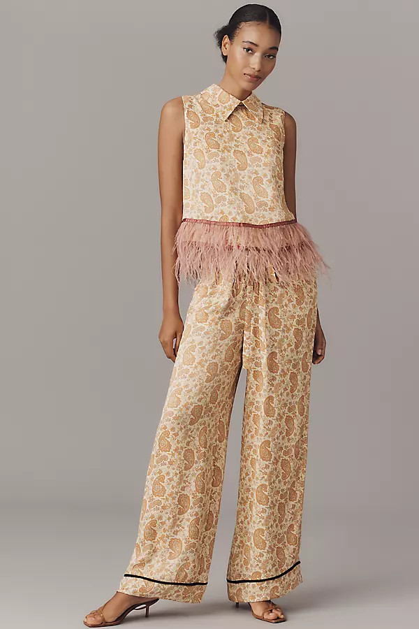 Maude Club Cara Wide-Leg Pull-On Pants | Anthropologie (US)