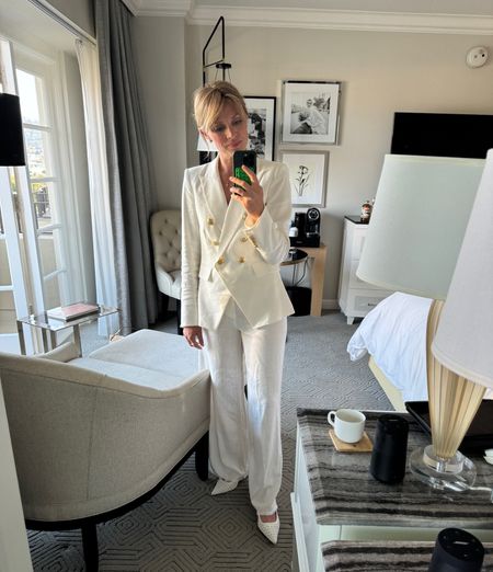 Jacket: Veronica Beard
Pants: H&M frayed-edge linen

#SaksFifthAvenue is currently having a sale on select designer items as well as free shipping on $200+ with code FREESHIP

#LTKSaleAlert #LTKStyleTip
