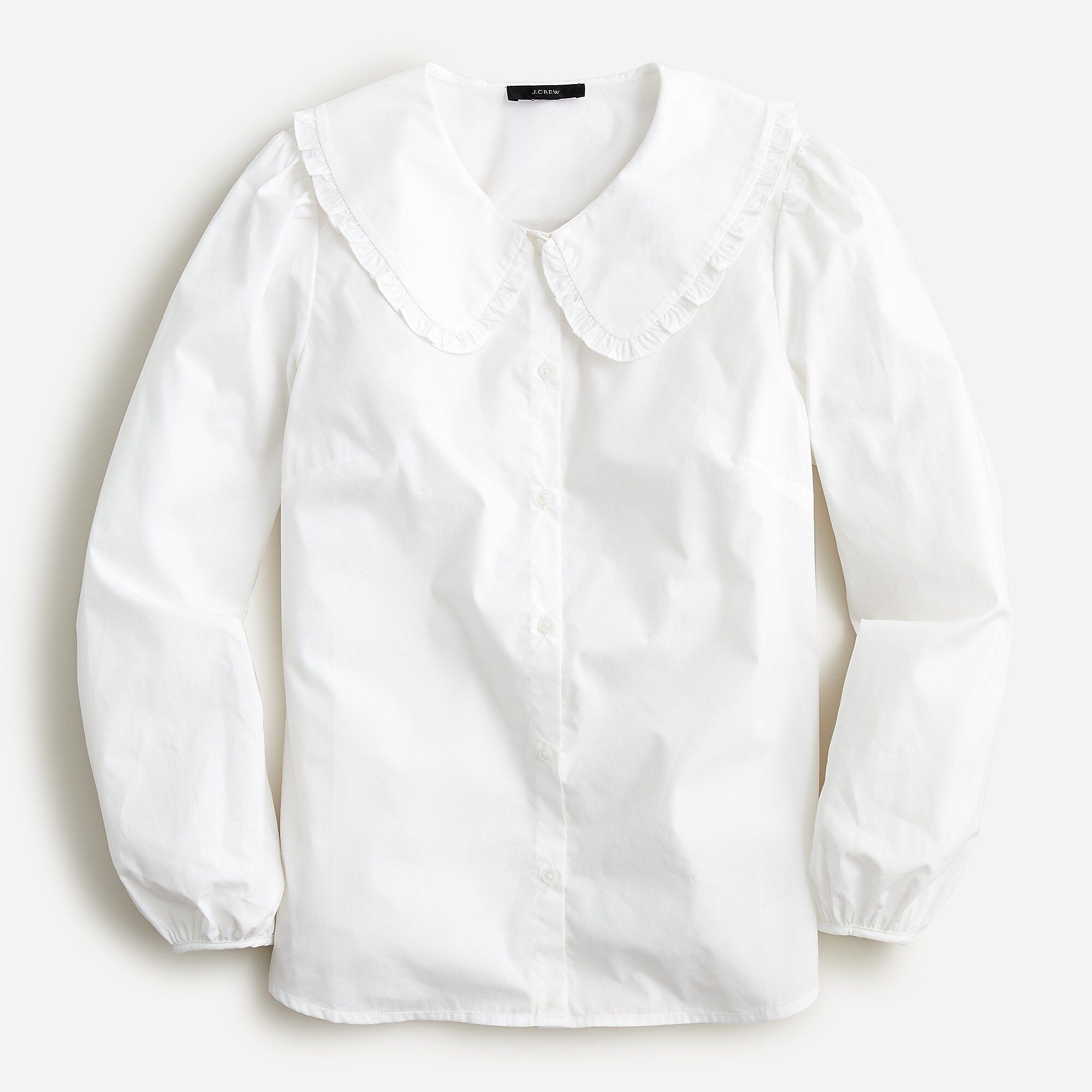 Ruffle-collar button-up shirt | J.Crew US