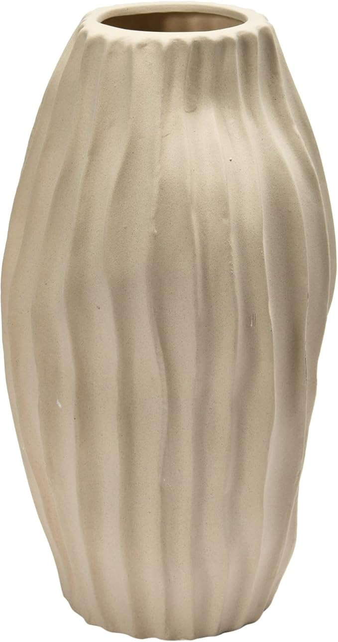 Bloomingville Stoneware Abstract Fluted Vase,9" L x 9" W x 17" H | Amazon (US)