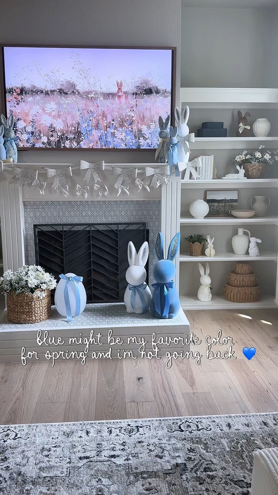 blue might be my favorite color for spring and i’m not going back 😭💙

i built this whole mantle around those floral bunnies and mixed in soft blues, whites, and a few simple textures and it completely changed the feel of the space.

it’s light, calm, and something you can keep up way past easter… which i love 🙈

if you’re doing a last-minute refresh this week, this color combo is so easy to recreate 💙

#LTKSeasonal #LTKOver40 #LTKHome