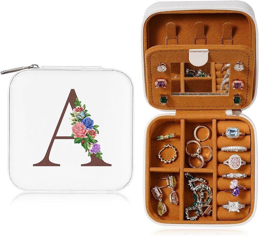 Yesteel Christmas Gifts - Travel Jewelry Case Jewelry Box, Rings Earrings Jewelry Holder Organize... | Amazon (US)