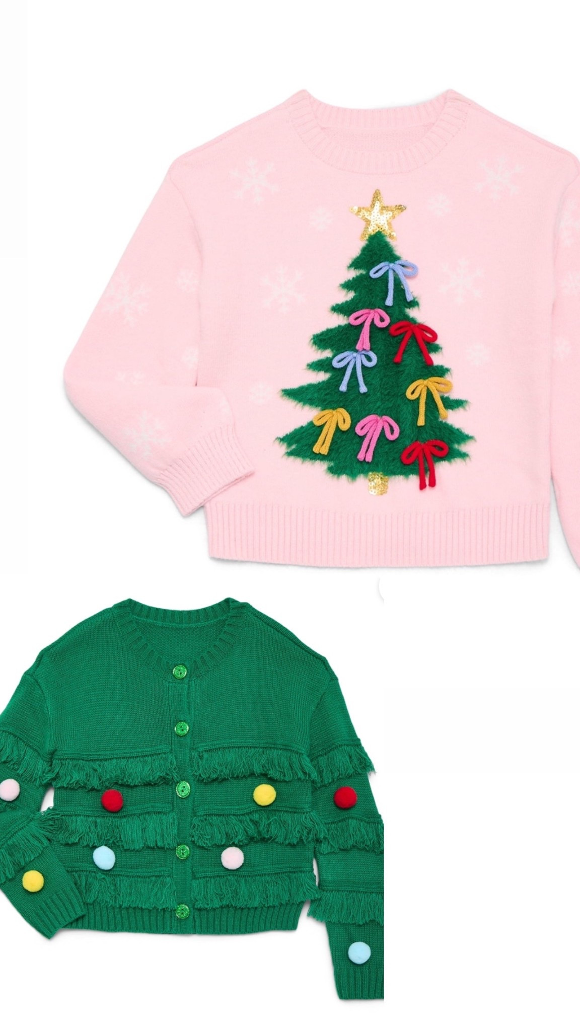 The cutest girl sweaters from Walmart!!! I sized up to a 4/5 for my Vana girl! But these were giving BODEN! 