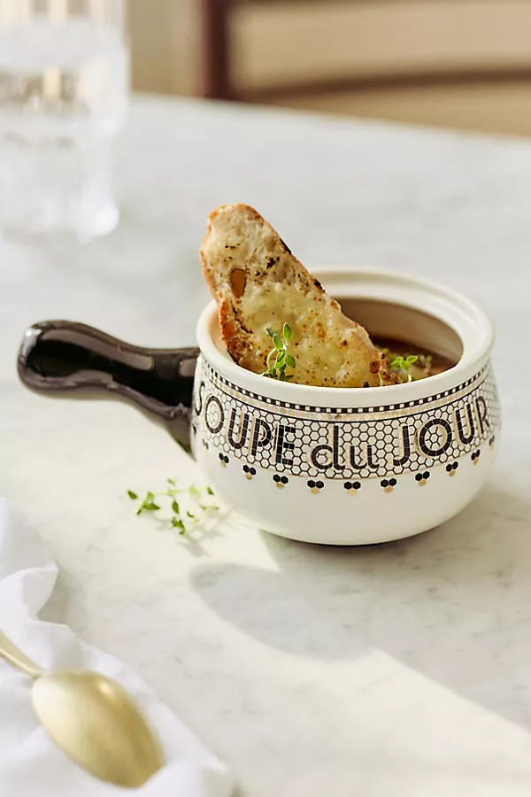 Bistro Tile Stoneware 24k Gold Accent Soup Bowl | Anthropologie (US)