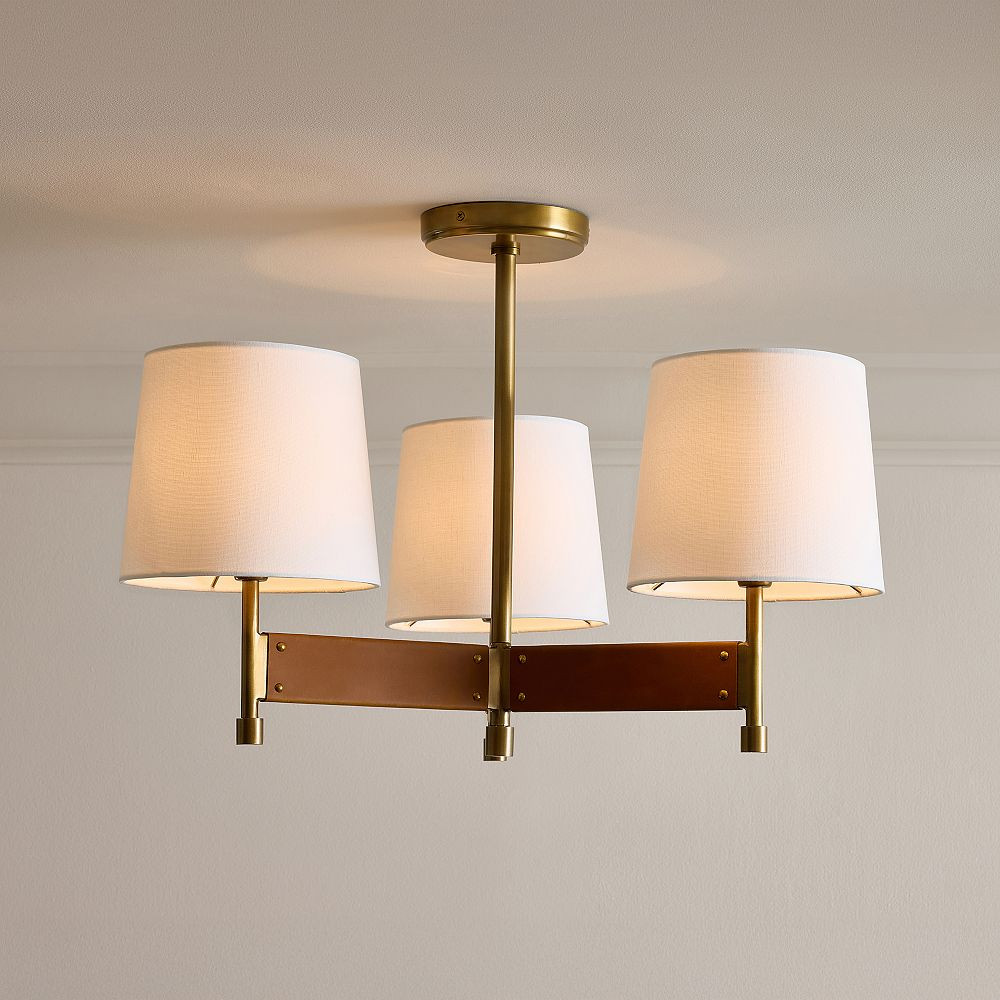 Classic Leather Semi Flushmount | Pottery Barn Teen
