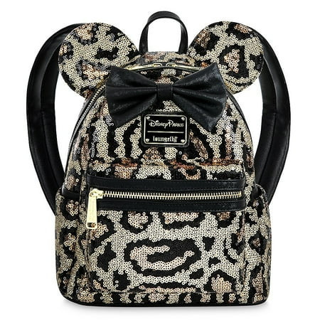 Disney Parks Minnie Mouse Sequined Animal Print Loungefly Mini Backpack | Walmart (US)