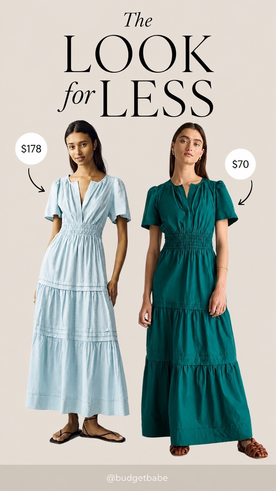 Quince has a short sleeve maxi dress that looks suspiciously similar to the Anthropologie Somerset dress! #lookforless