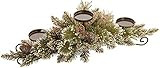 National Tree Company Company Artificial Christmas Centerpiece Includes 3 Candle Holders, Red Berrie | Amazon (US)