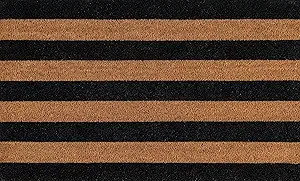 Erin Gates by Momeni Park Stripe Black Hand Woven Natural Coir Doormat 1'6" X 2'6" | Amazon (US)