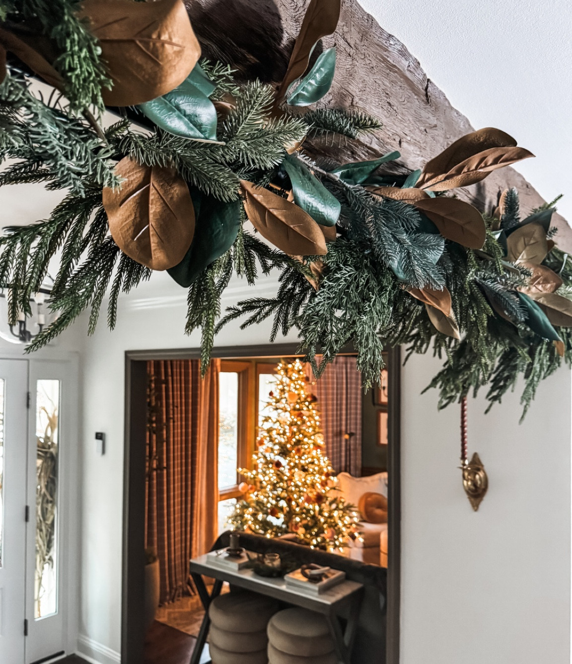 Tension rod garland success! 

#garland #magnolia #tensionrod #norfolkpine

#LTKSeasonal #LTKHome #LTKHoliday