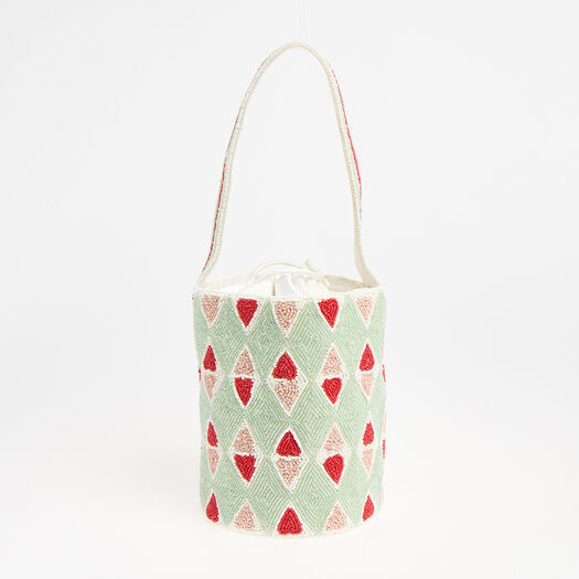 Green Beaded Bucket Bag | TK Maxx
