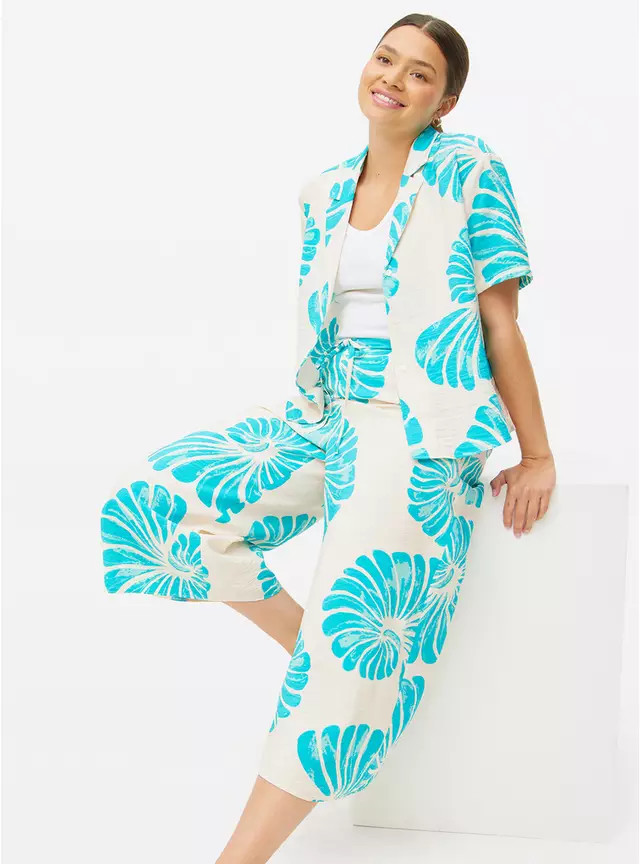 Shell Printed Drawstring Co-ord Culottes 10 | Tu Clothing