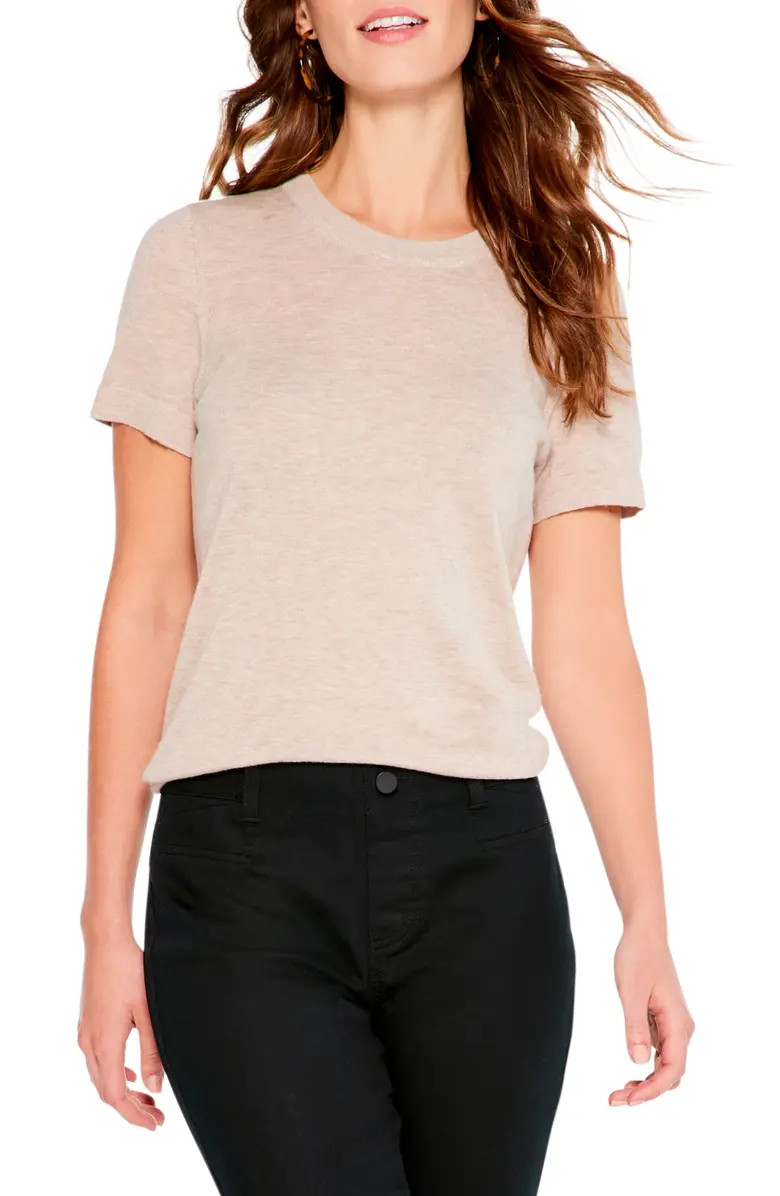 Crewneck Short Sleeve Cotton Blend Sweater | Nordstrom