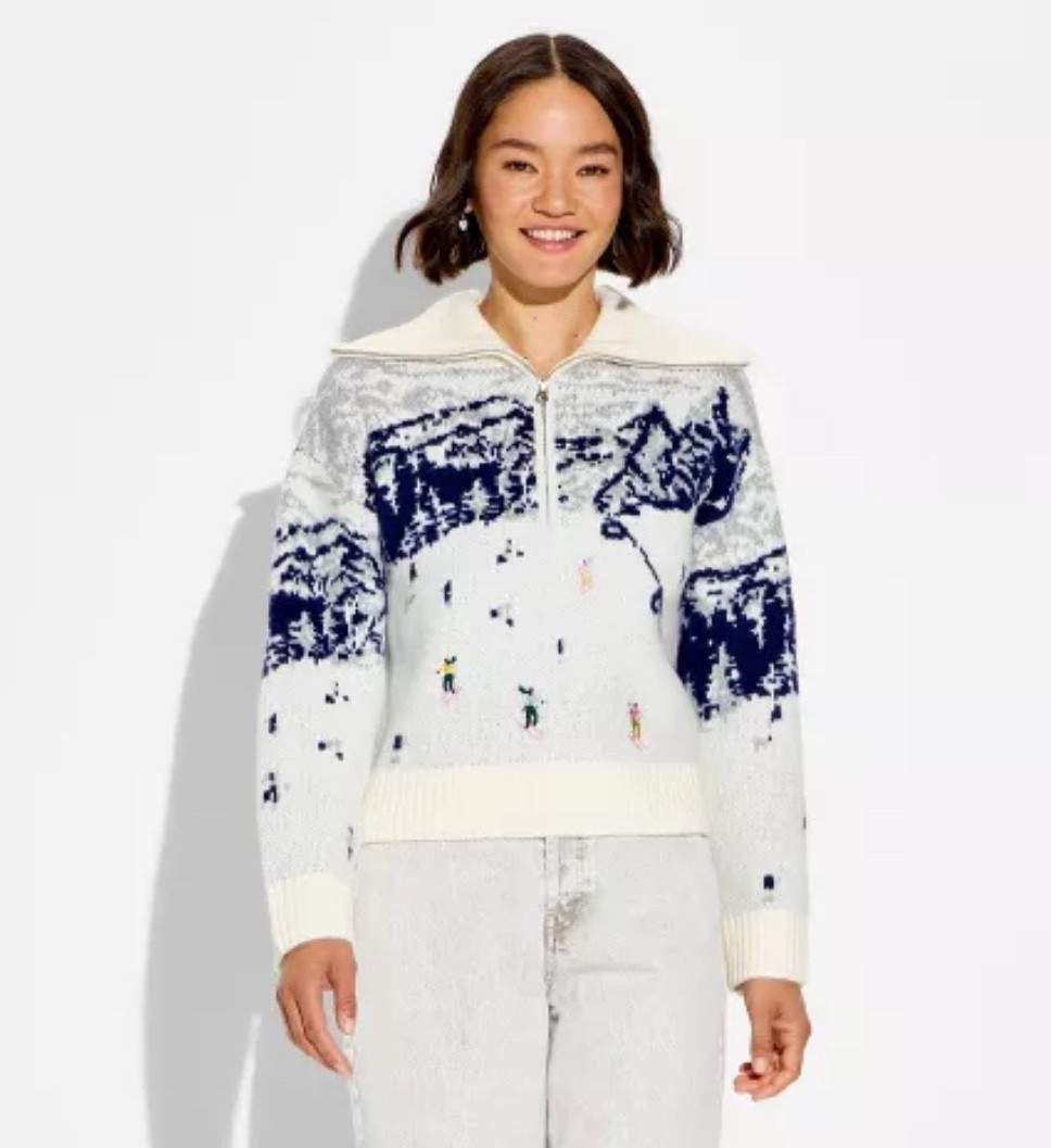 I got so many compliments on this embroidered skiier sweater from target this week! Super soft, not itchy at all. So cozy and flattering!
Plus I love how it can be worn all winter too and not just for Christmas! There’s even a matching men’s version too!

#LTKGiftGuide #LTKFindsUnder50 #LTKHoliday