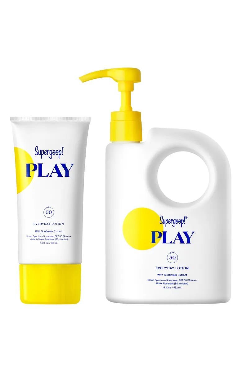 Supergoop!® Play Everyday Lotion SPF 50 Home & Away Sunscreen Set $104 Value | Nordstrom | Nordstrom