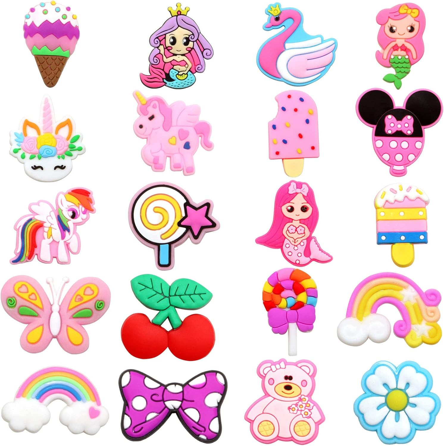 15/20PCS Lovely Shoe Charms for Croc slipper, ALLOY/PVC Charms for Kids Girls Womens Clog Shoes D... | Amazon (US)