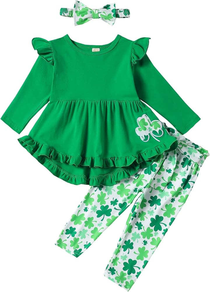 Noubeau Toddler Baby Girl 4th of July Clothes Ruffle Sleeve Boho Shirt Dress Star Stripes Pant Se... | Amazon (US)