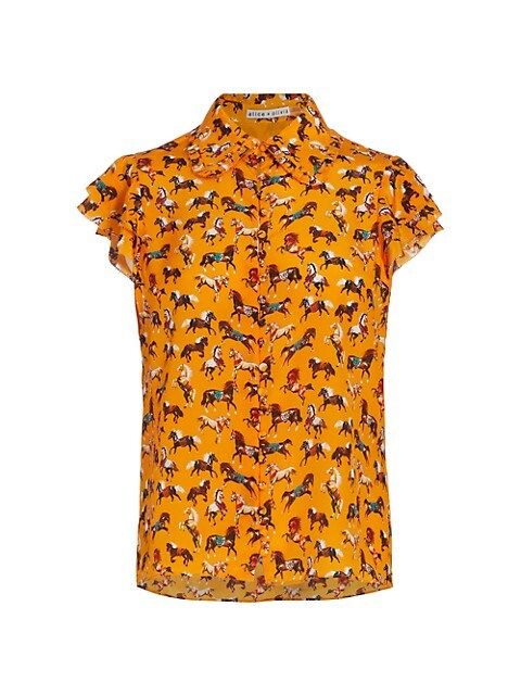 Martel Silk Horse Button-Up Shirt | Saks Fifth Avenue